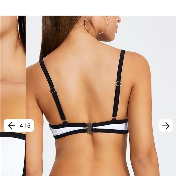 WHITE BANDAGE PLUNGE BIKINI top only Molded Cups push up Bikini top. - Picture 2 of 12